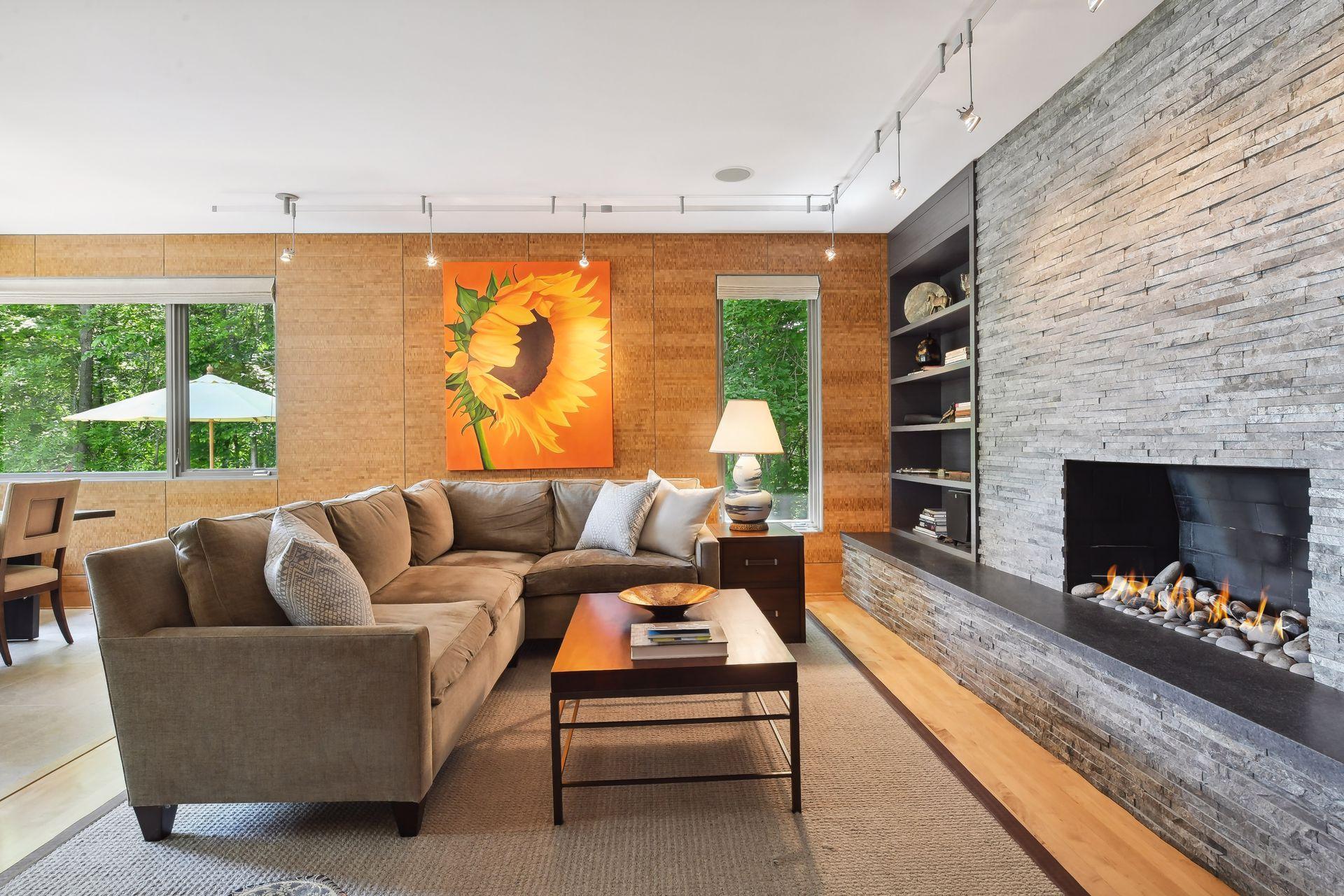 The hearth room is the perfect place to kick back and relax.