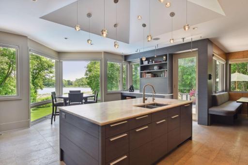 Situated on a private 2.52-acre lot on the shores of Dickey’s Lake, this executive home boasts five bedrooms and six bathrooms across 7,193 finished square feet.