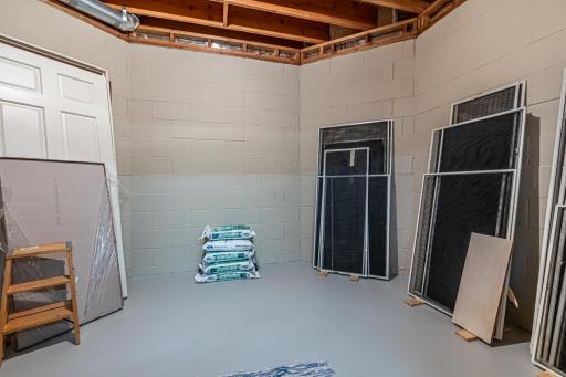 10 x 13 storage area could be used for a wine cellar or canning room.