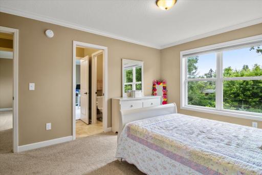 Bedroom 3 & 4 have a Jack and Jill full bathroom as you can see straight ahead.