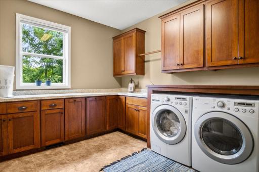 Super large and convenient laundry room on the main level just off of the mud room.