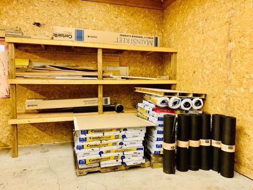 Shingles/supplies to replace roof on shop