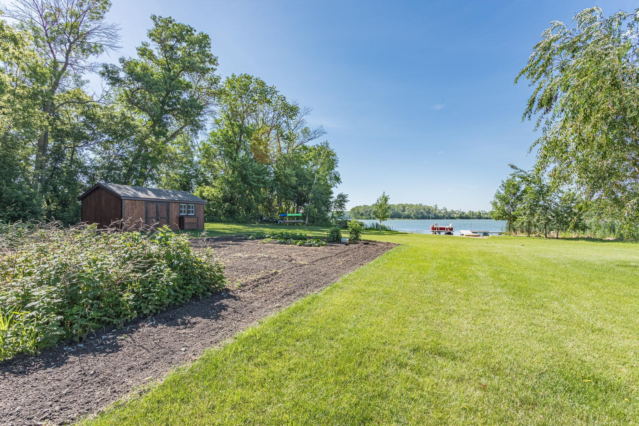 View of lake from garden area