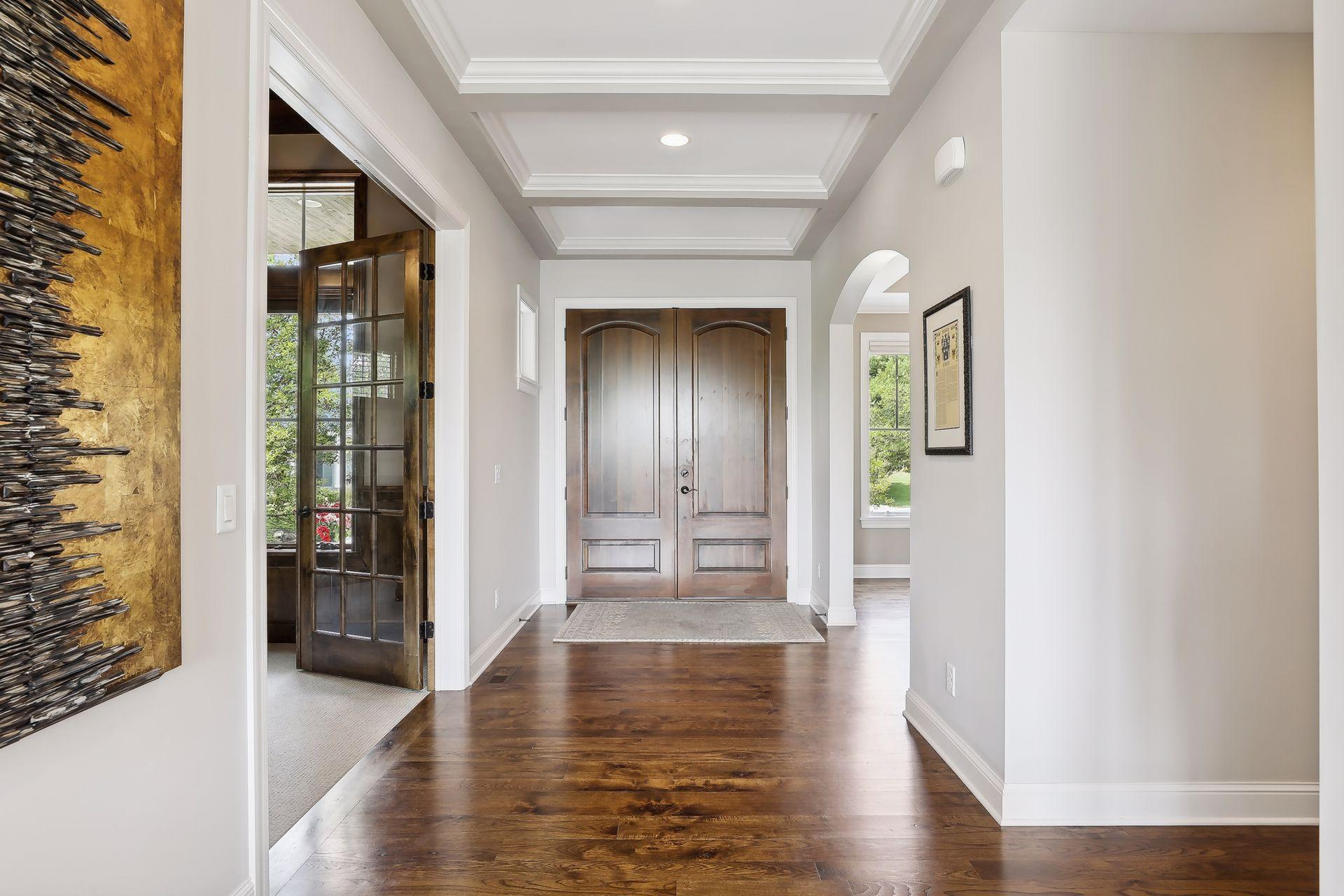 Gleaming hickory flooring throughout the main level.
