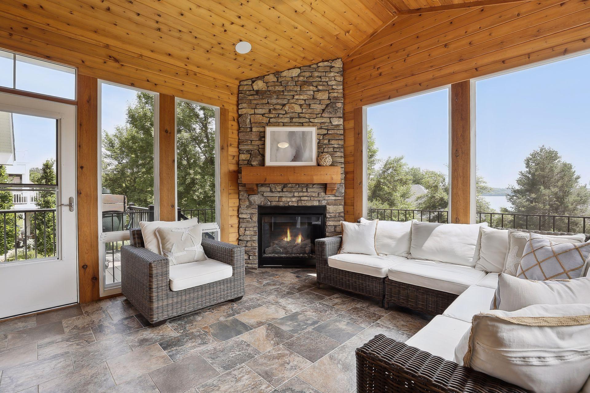 Awesome four season porch off the kitchen.
