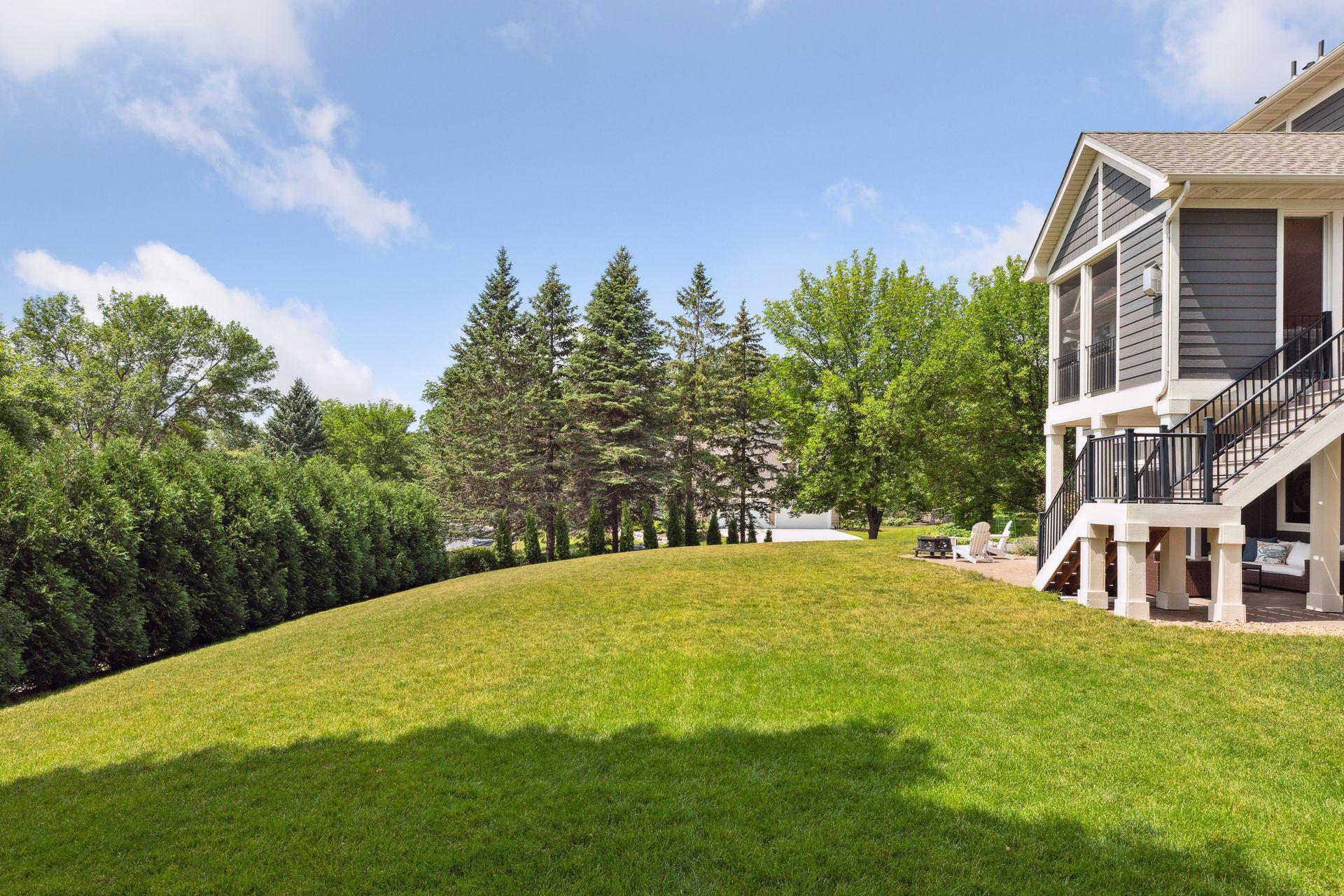 Professionally landscaped yard.