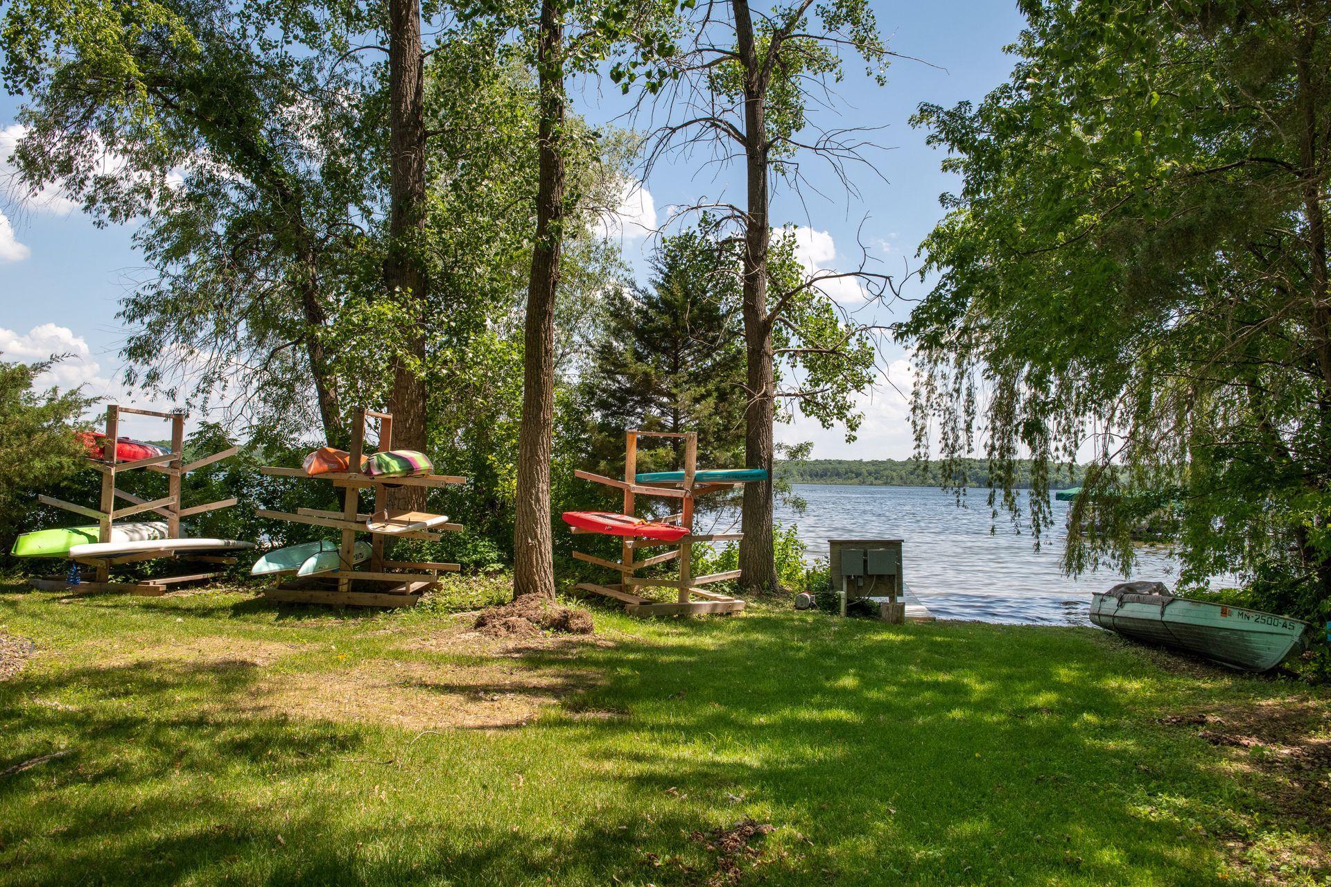 The association members have rights to the common areas of the Association including canoe racks, docks and beach!
