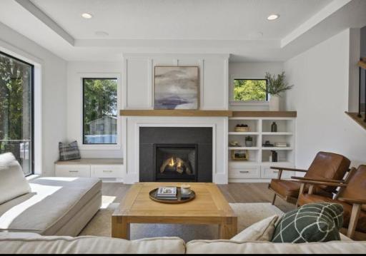 Beautiful custom built-ins with storage.