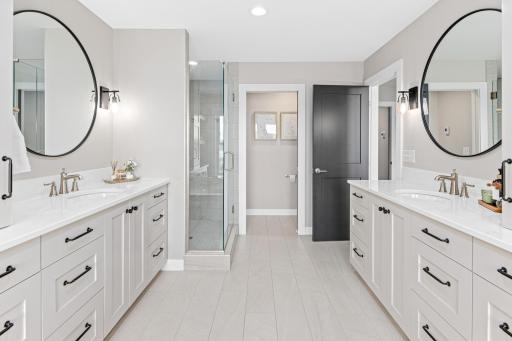 The primary bathroom looks like it was taken straight out of a magazine!