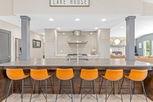 Plenty of extra seating at the kitchen island