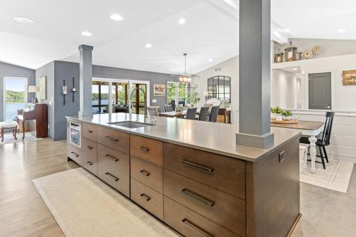 The open concept is ideal for entertaining