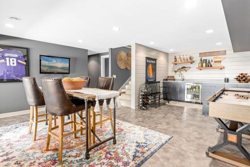 Let's head down to the fully finished basement