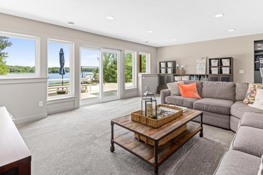 No lack of living space in this home, as shown here in the basement family room