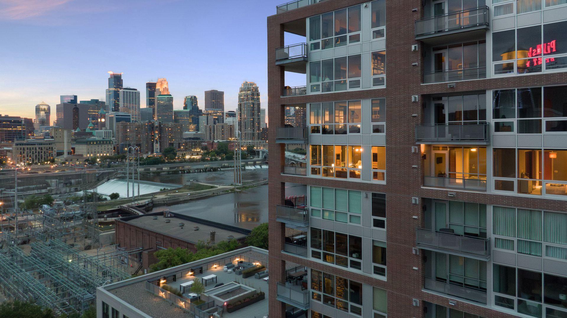 Pick out your new address of 1204 where the lights are on, the 4th condo from the top. Note the recessed terrace that will be a outdoor gathering spot!