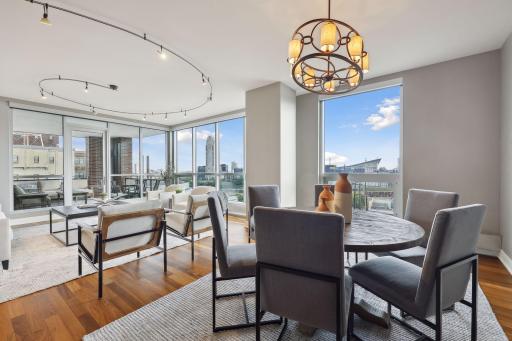 Ample room for a large dining arrangement in this formal dining space.