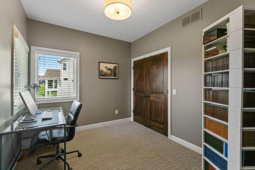 Spacious office tucked away in a quiet part of the home
