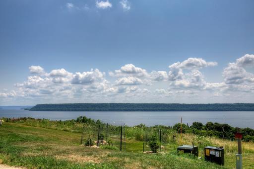 The view looks toward "Point-No-Point" and the Frontenac State Park on the Minnesota shoreline. You can see for miles!