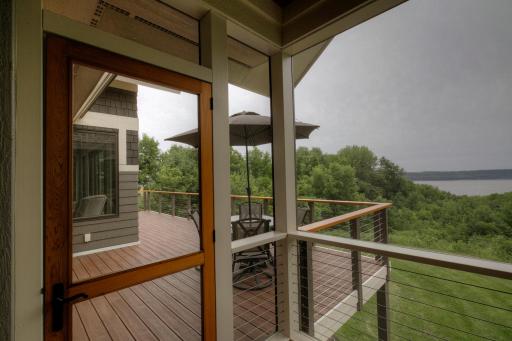 Exit the screen porch directly to the deck.