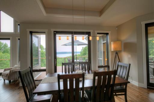 Dining room has a patio door to the deck area.