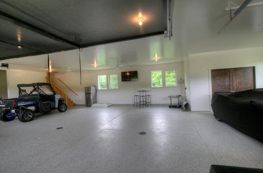The garage floor has "in-floor drains" to keep the garage dry.