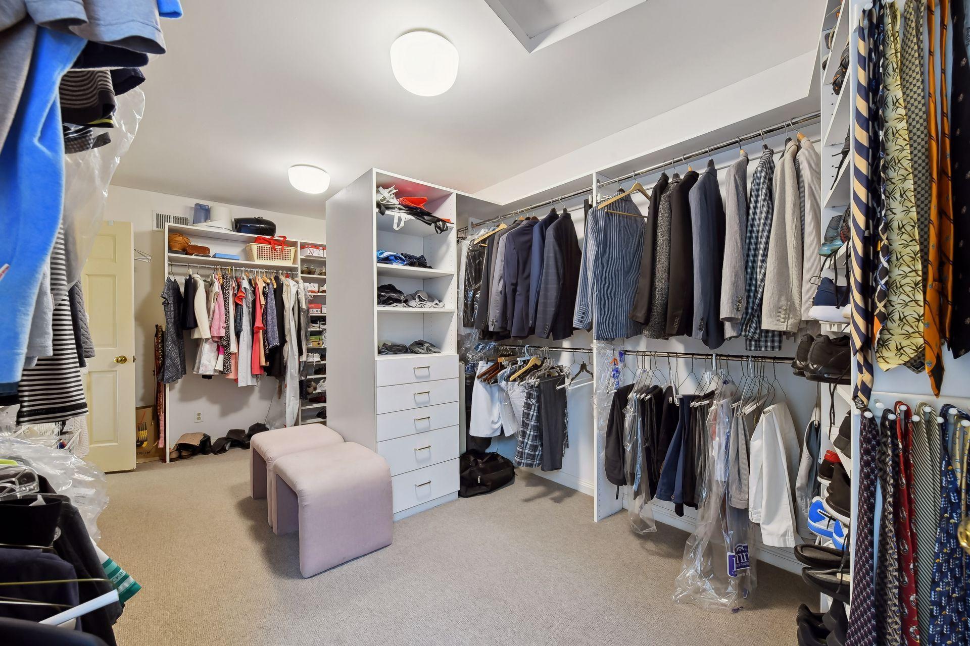 Generous walk in closet.