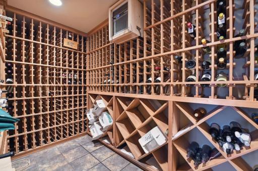 Incredible temperature controlled wine room.