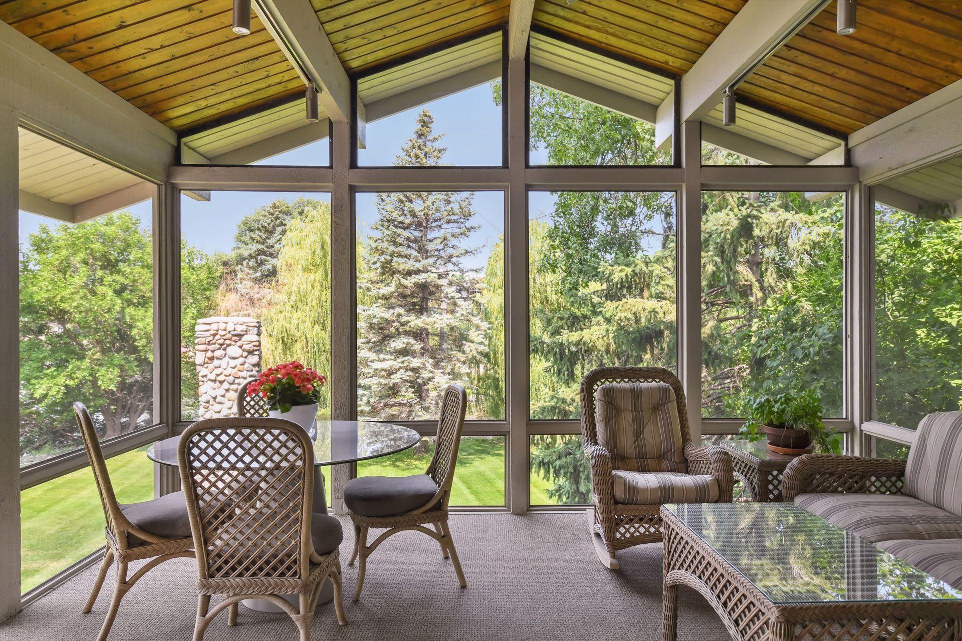 Vaulted three season porch off of the kitchen.