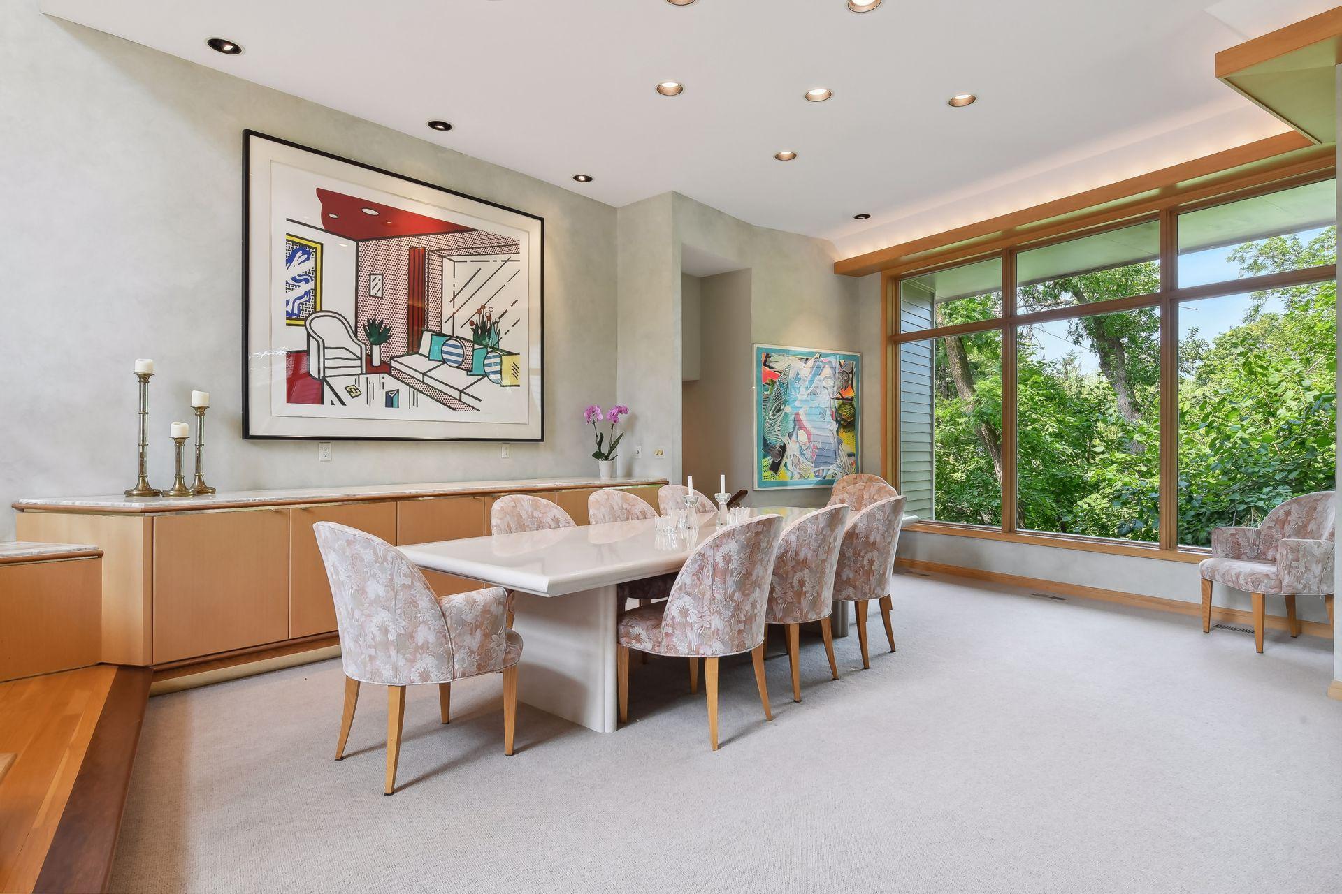 Formal dining with built-in buffet and great natural light.