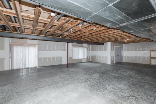 8 foot ceilings with walk out patio door and rough in for 5th bath