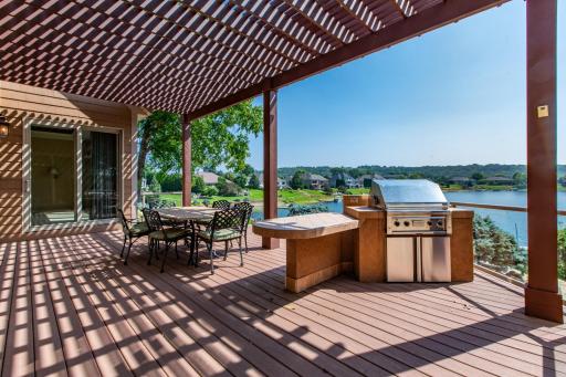 Outdoor grill/island and maintenance free deck