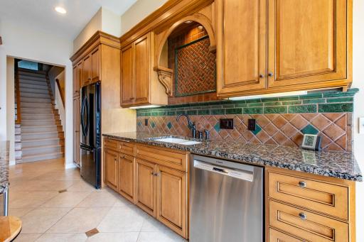 Plenty of storage in this U-shaped kitchen