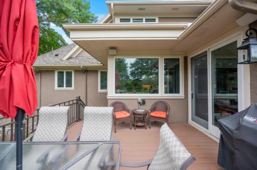 Newly refurbished maintenance free decking and railing will provide years of hassle-free outdoor dining.
