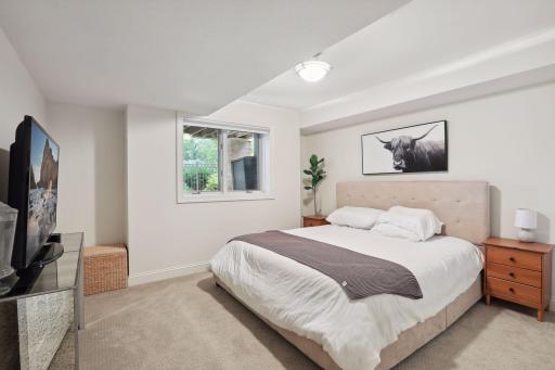 Lower level bedroom with ample closet space