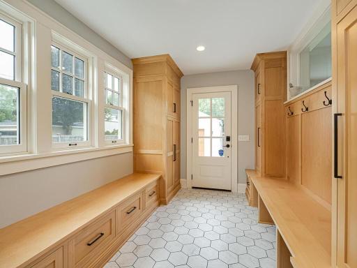 The coveted mudroom with modern design and quality craftsmanship for durability.