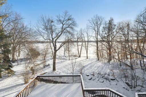 Stunning view out the master bedroom with balcony
