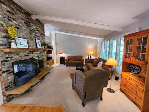 The living room is the heart of the home, with its open concept layout and an amazing double sided fireplace. It is the perfect space for entertaining friends and family, or simply relaxing after a long day.