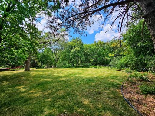 Surrounded by trees on all sides, the privacy in the backyard cannot be beat!