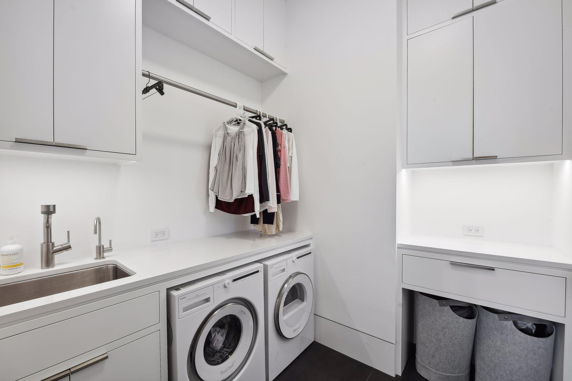Primary suite includes laundry space