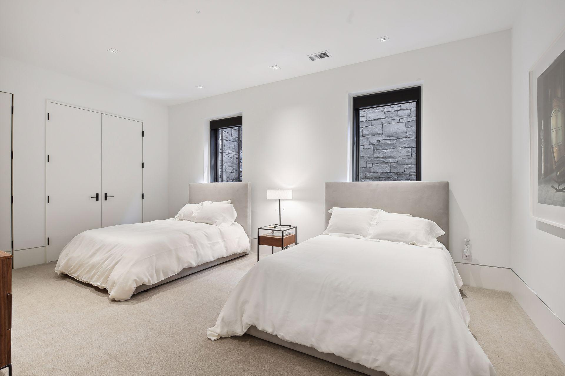 One of the large bedrooms in lower level