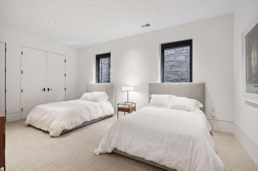 One of the large bedrooms in lower level