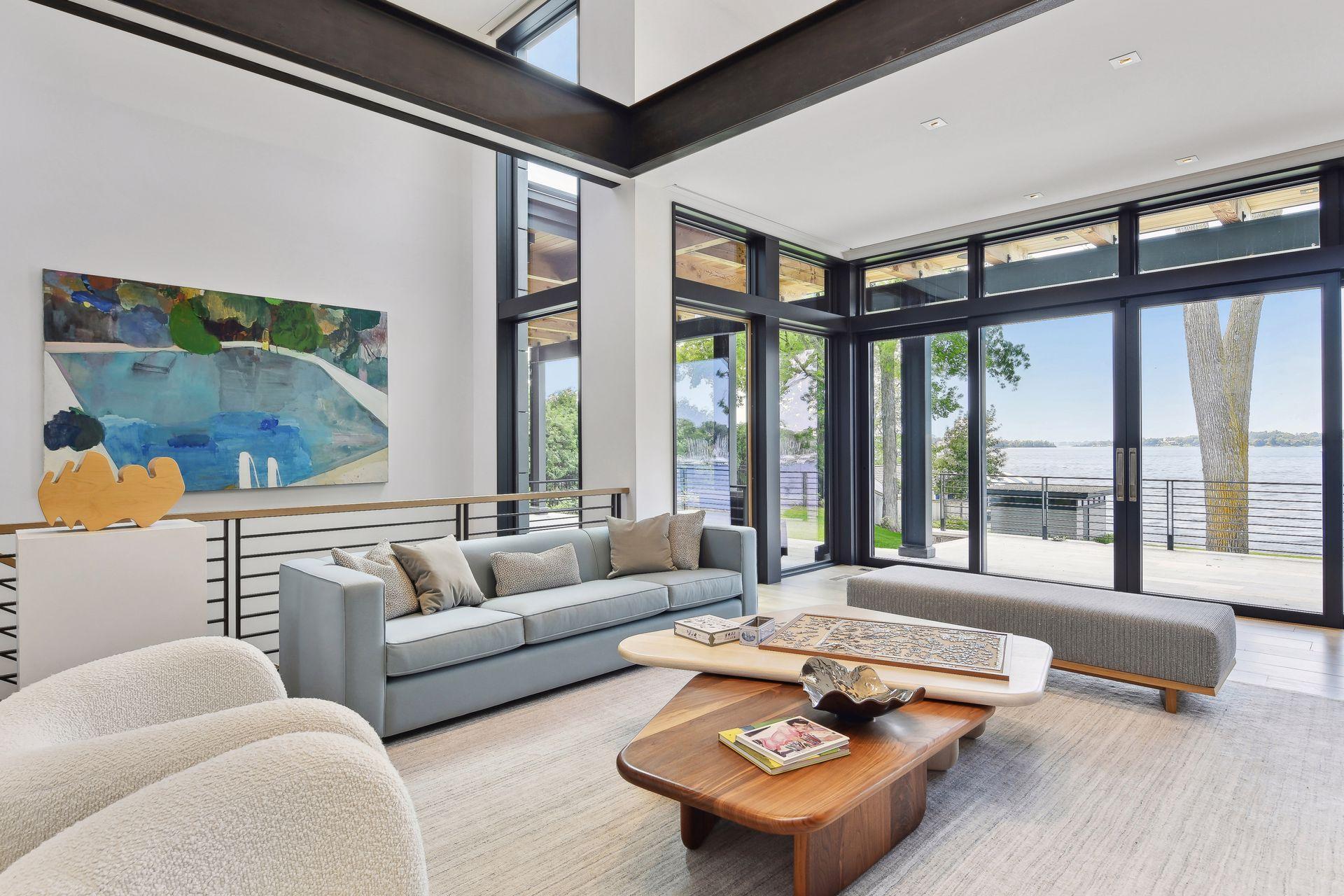 Inviting living space with clerestory windows