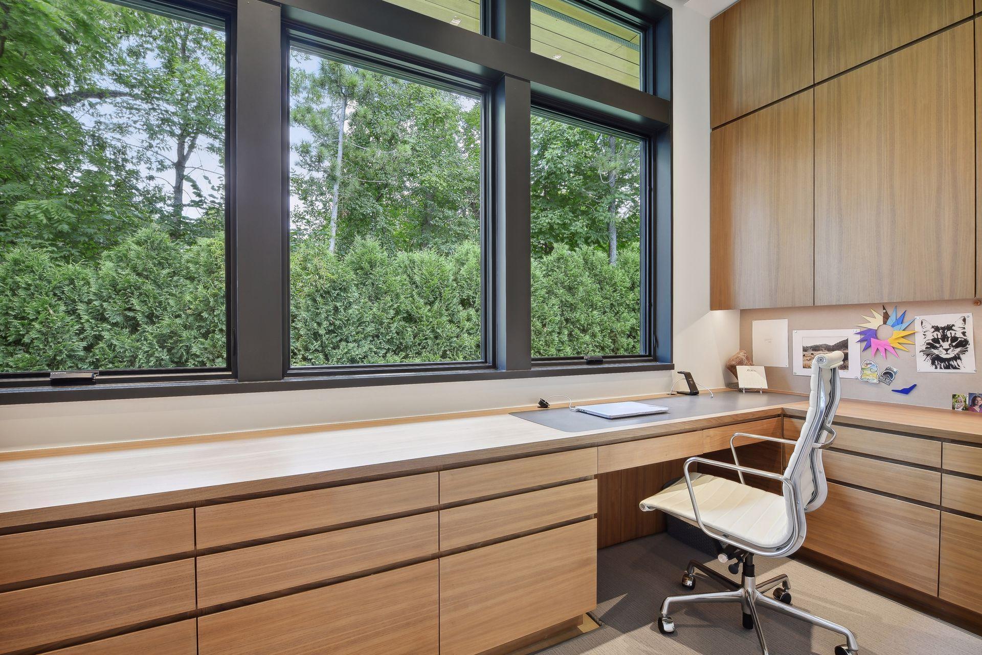 Functional office space near kitchen