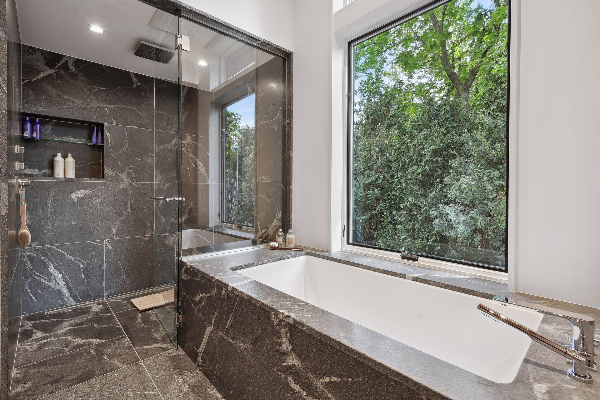 Soaking tub and large walk in shower