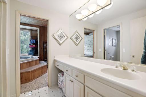 LL bathroom w/ shower and access to Jacuzzi