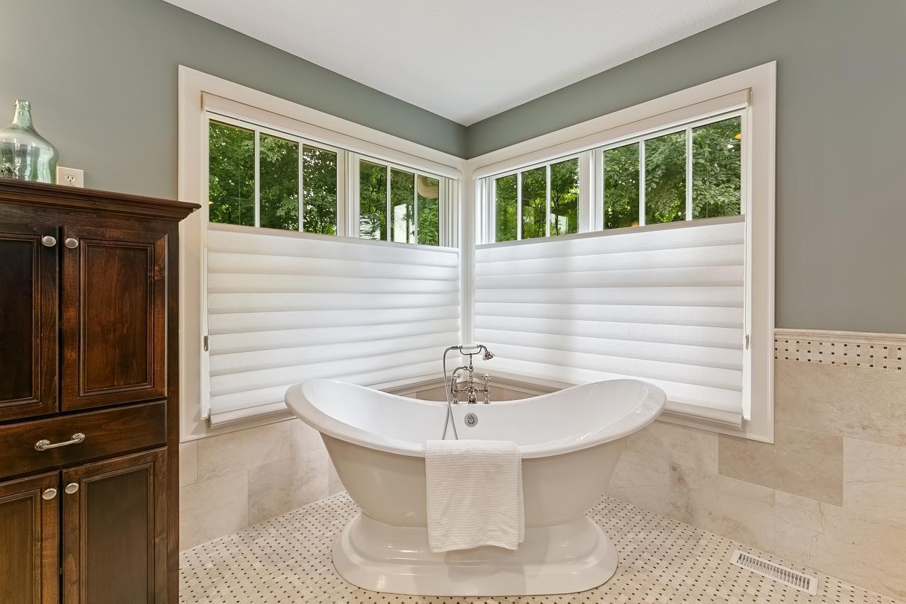 Spa soaking tub with a view