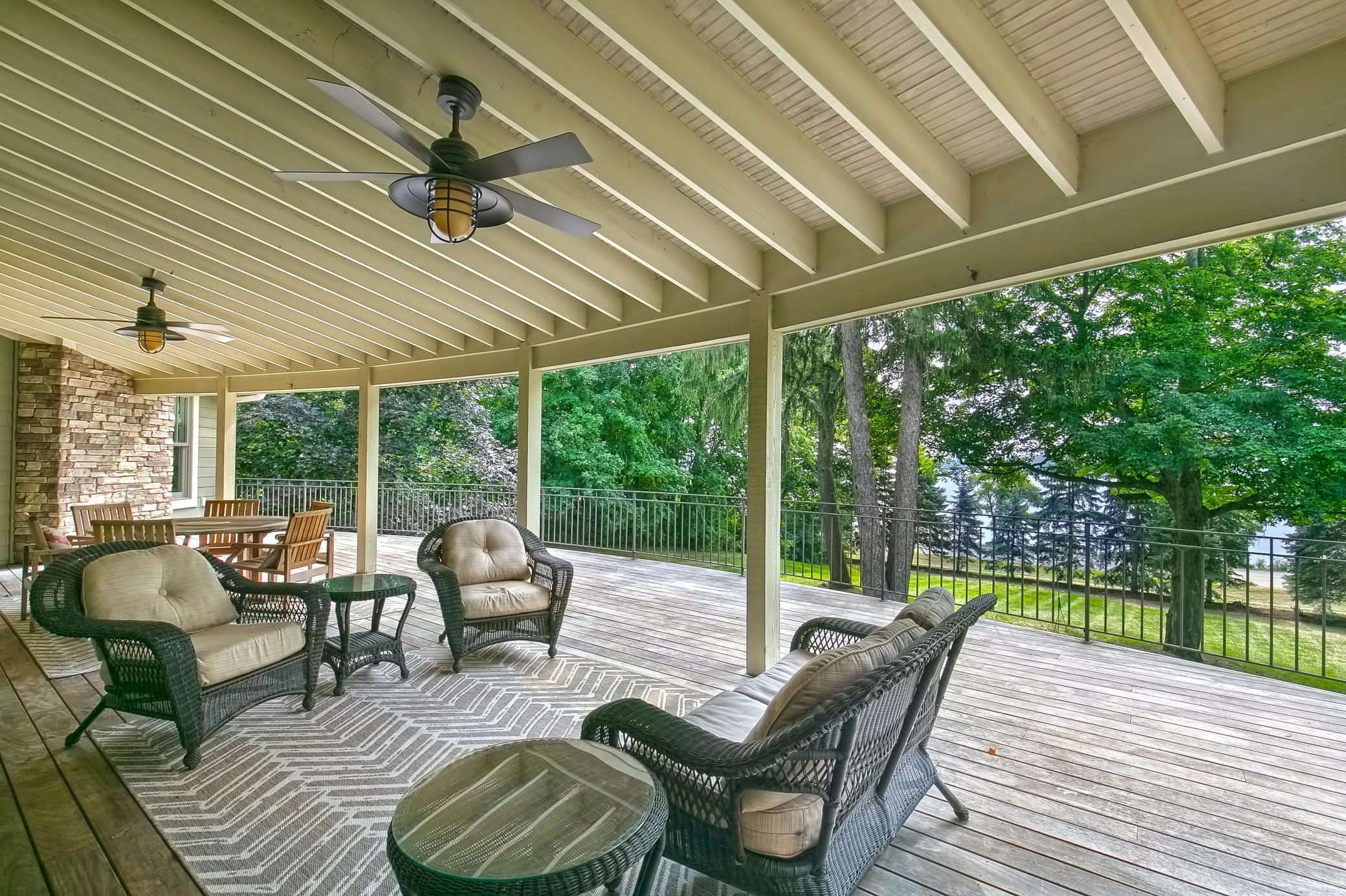 Grand deck with views of Minnetonka