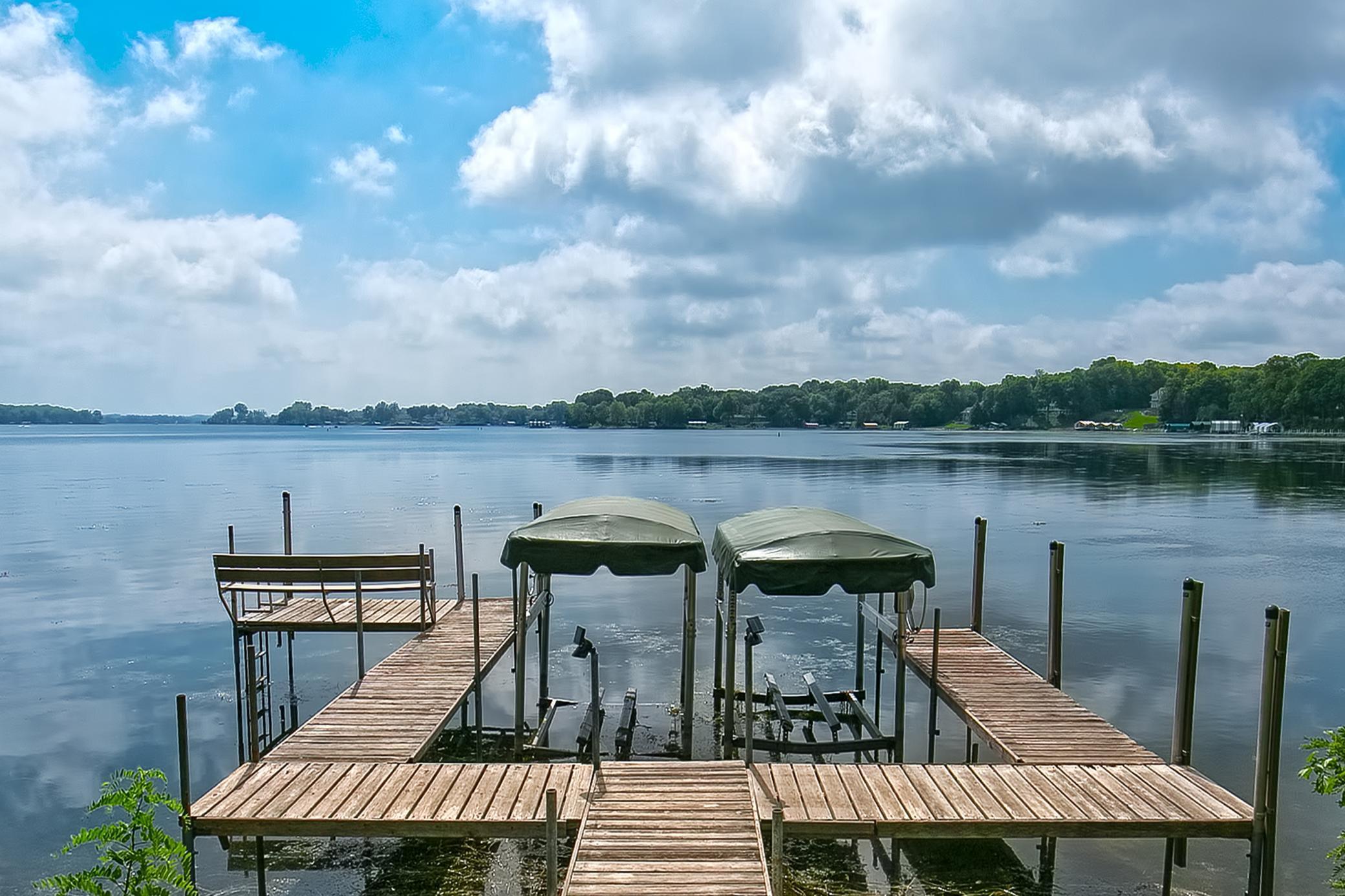 Private dock on over 130 ft. of lakeshore