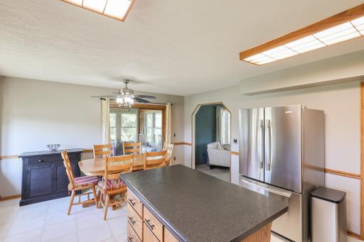 Center island in kitchen