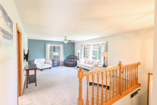 Living room has bay window