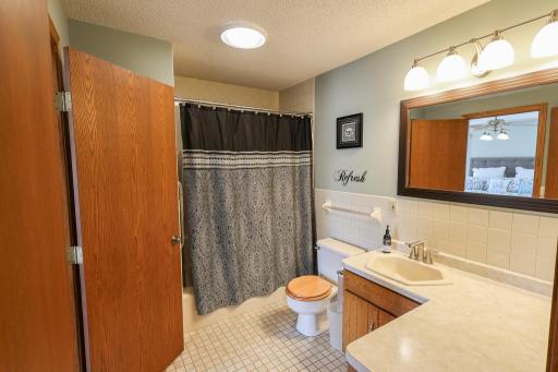 Main level walk thru full bath